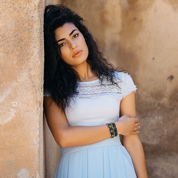 Duel On Jewel bohemian cuff styled for Navratri and Dandiya outfits