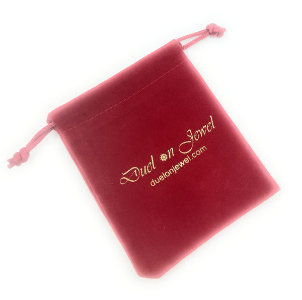 Gift-ready women’s cultural jewelry with burgundy velvet pouch packaging