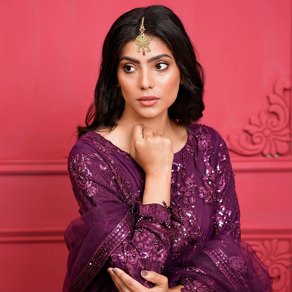 Indian Traditional Maang Tika Gold Plated Round Forehead Hair Head Ornament in Red Green White Stones and Little Charms - Party Dance Headpiece For Women Girls by Duel On Jewel