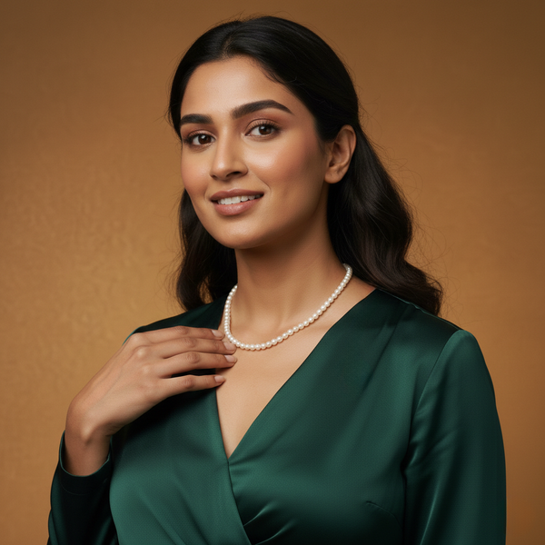 Duel On Jewel | 93 Natural Freshwater Cultured Pearls Necklace/String | 5–7mm Pearls from Hyderabad, India | Adjustable Gold Thread | Wearable & DIY Jewelry Crafting | 18-Inch Cream-White Strand