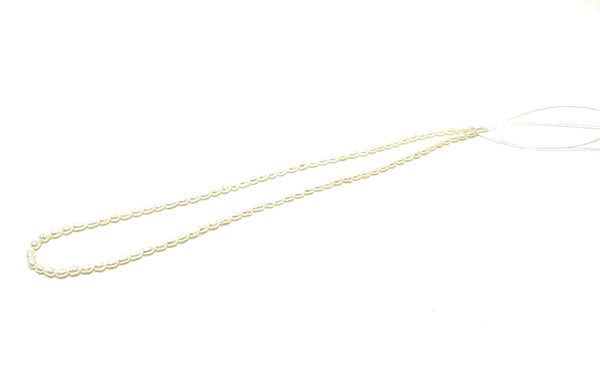 Duel On Jewel | Natural Mini Freshwater Pearl Bead String | 2.5–3mm White Cultured Pearls | Rice-Shaped for Jewelry Making & DIY Crafting | 15-Inch Strand for Earrings, Rings, Bracelets