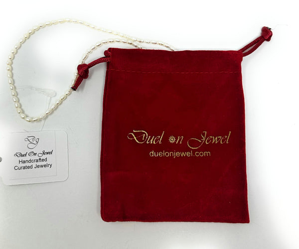 Duel On Jewel | Natural Mini Freshwater Pearl Bead String | 2.5–3mm White Cultured Pearls | Rice-Shaped for Jewelry Making & DIY Crafting | 15-Inch Strand for Earrings, Rings, Bracelets