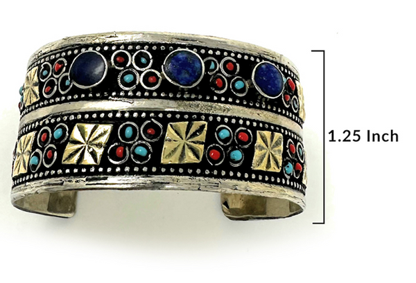 Side view of hammered oxidized finish bracelet – ethnic heritage jewelry design