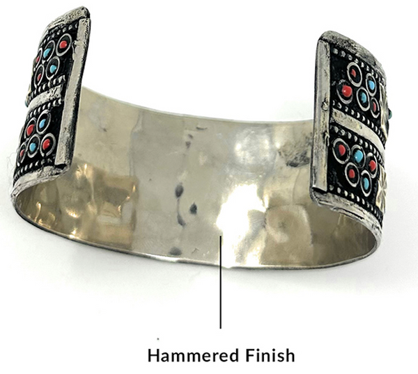 Tribal blue stone bracelet for women – elegant boho fashion accessory