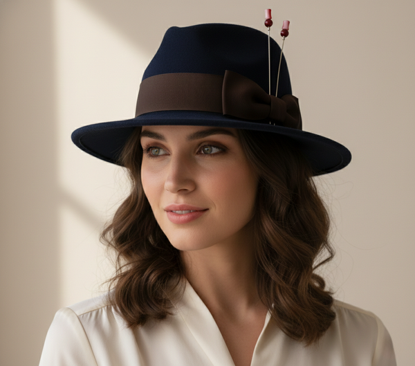 Duel On Jewel | 2-Pack Burgundy & Rose Glass Bead Hat Pins – Long Silver Stick Pins for Hats, Lapels, Hijabs, Scarves & Accessories | Elegant Retro-Inspired Styling Accent for Women & Men