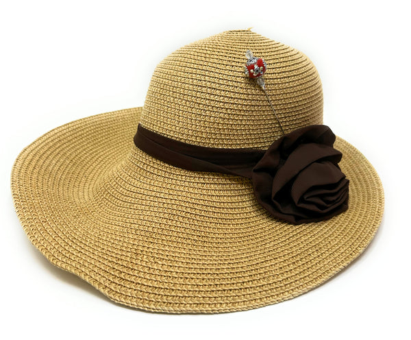 Duel On Jewel | Decorative Red Hat Pin with Rhinestone Floral Bead | Silver Long Stick Pin for Hats, Scarves, Turbans & Craft Styling | Statement Brooch Accessory for Weddings & Vintage Looks