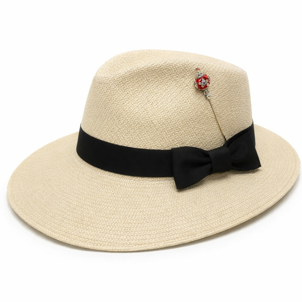 Duel On Jewel | Decorative Red Hat Pin with Rhinestone Floral Bead | Silver Long Stick Pin for Hats, Scarves, Turbans & Craft Styling | Statement Brooch Accessory for Weddings & Vintage Looks