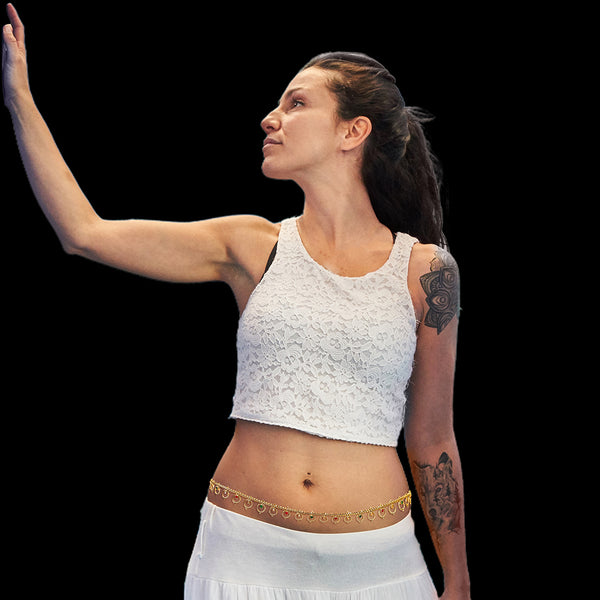 Indian Gold Plated Womens Waist Belly Hip Chain Ethnic Kamarbandh in Red Green White Zircon -  Dandiya Dance Bridal Wedding Party - Duel On Jewel