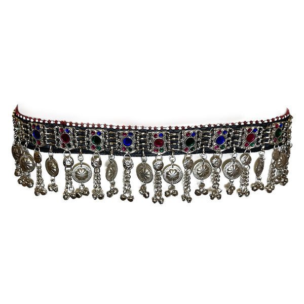 Afghan Tribal Waist Hip Womens Belt Handmade in Multicolor Glass Acrylic Beads Bells - Belly Dancing, Costume Party, Indian Dandiya - Duel On Jewel