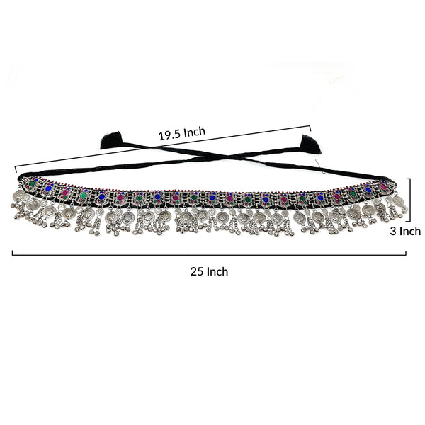 Afghan Tribal Waist Hip Womens Belt Handmade in Multicolor Glass Acrylic Beads Bells - Belly Dancing, Costume Party, Indian Dandiya - Duel On Jewel