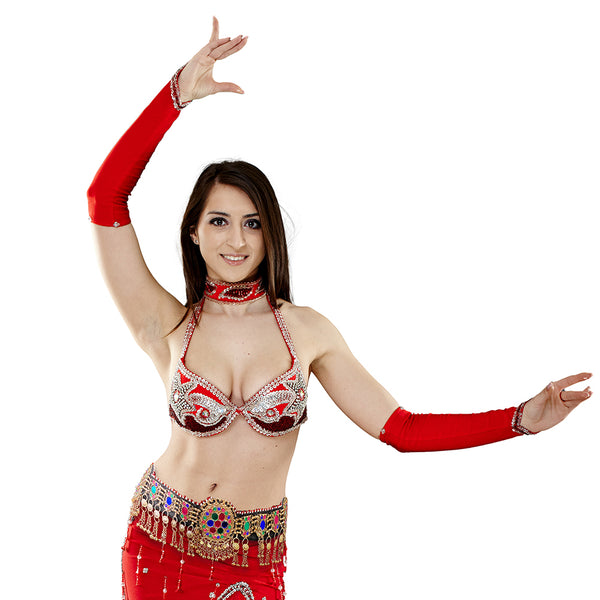 Vintage Afghan Kuchi belt with acrylic glass stones and jingling bells for performance.
