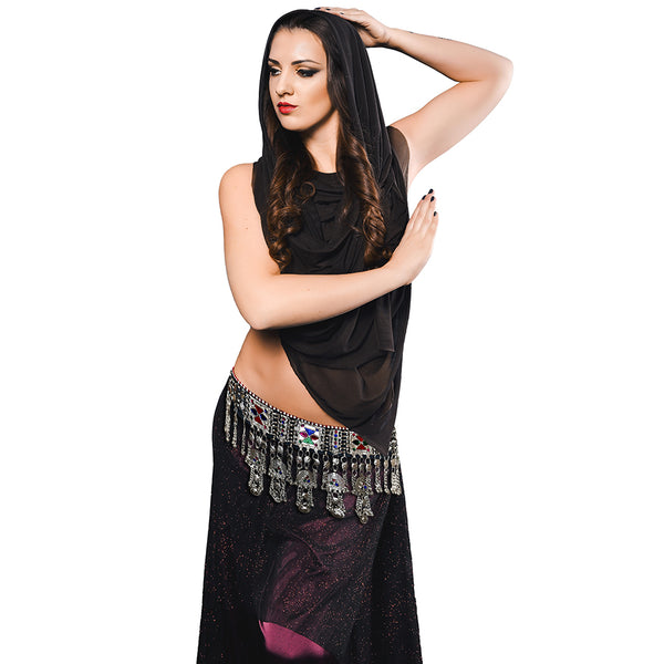 Cultural heritage Baloch tribal belt with intricate hammered metal coin detailing.
