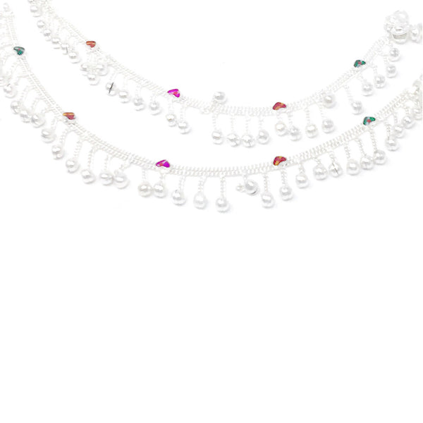 Indian Traditional Ethnic Silver Loud Jingle Bead Bells Anklet Payal Pair For Women - Dance Bridal Wedding Party - Duel On Jewel