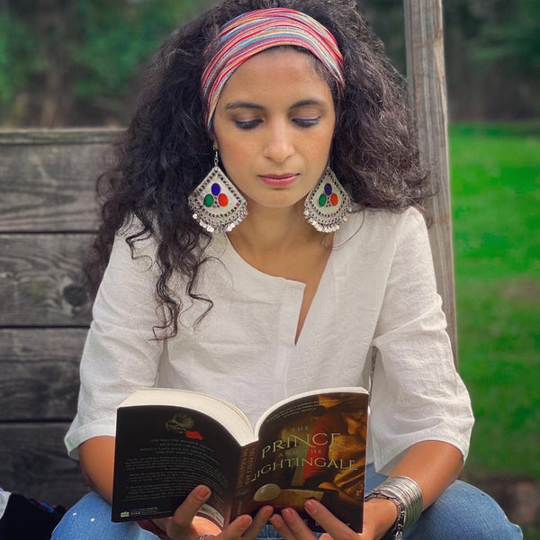 Handmade oxidized silver tribal earrings with banjara-inspired design for women
