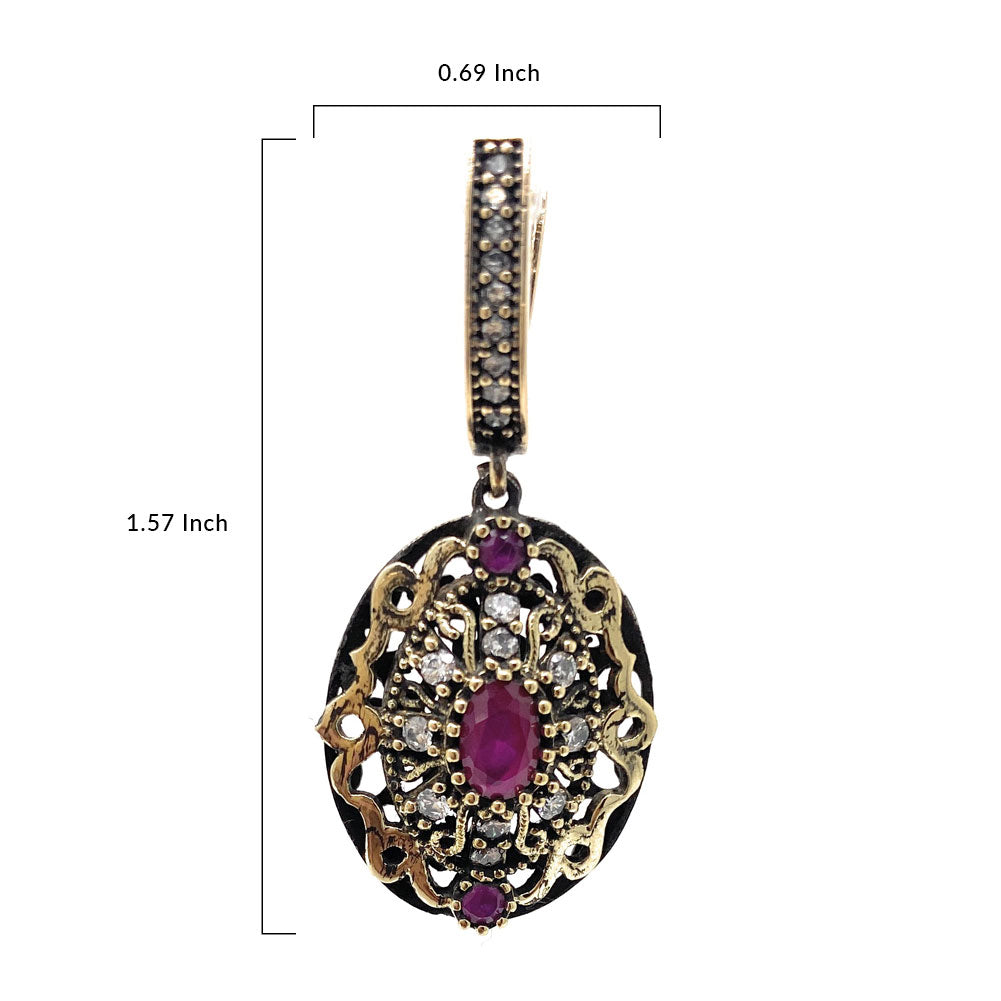 Drop Duel Jewel Ottoman Hurren On Queen Earring Turkish Pendant Dangle