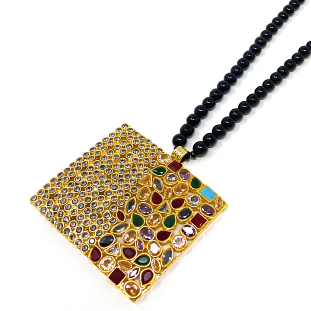 Black Beads Necklace, Indian Mangalsutra, Ruby/emerald Ball Pendant  Mangalsutra, Wedding Jewelry, Black Beads Necklace, Nallapoosalu - Etsy
